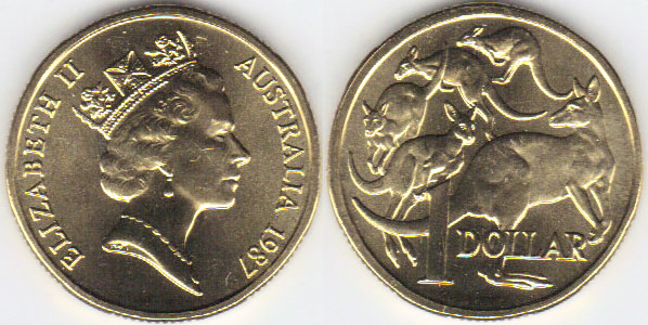 1987 Australia $1 (Mint Set only) chUnc A001574